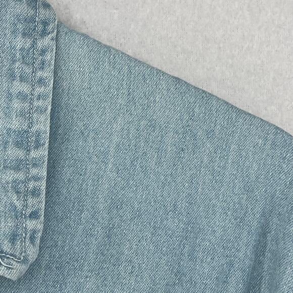 MARLBORO COUNTRY STORE Shirt Mens L Denim Button Up Cowboy Vintage Cotton Blue - Picture 7 of 12